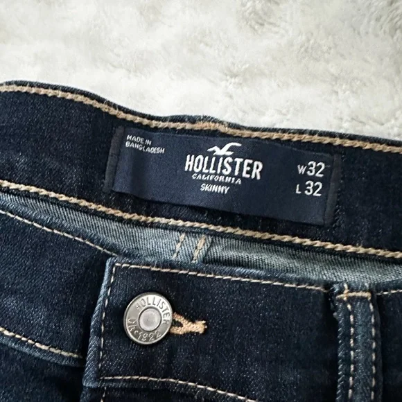 NWOT- HOLLISTER Men’s Distressed Dark Wash Skinny Jean - Picture 4 of 10
